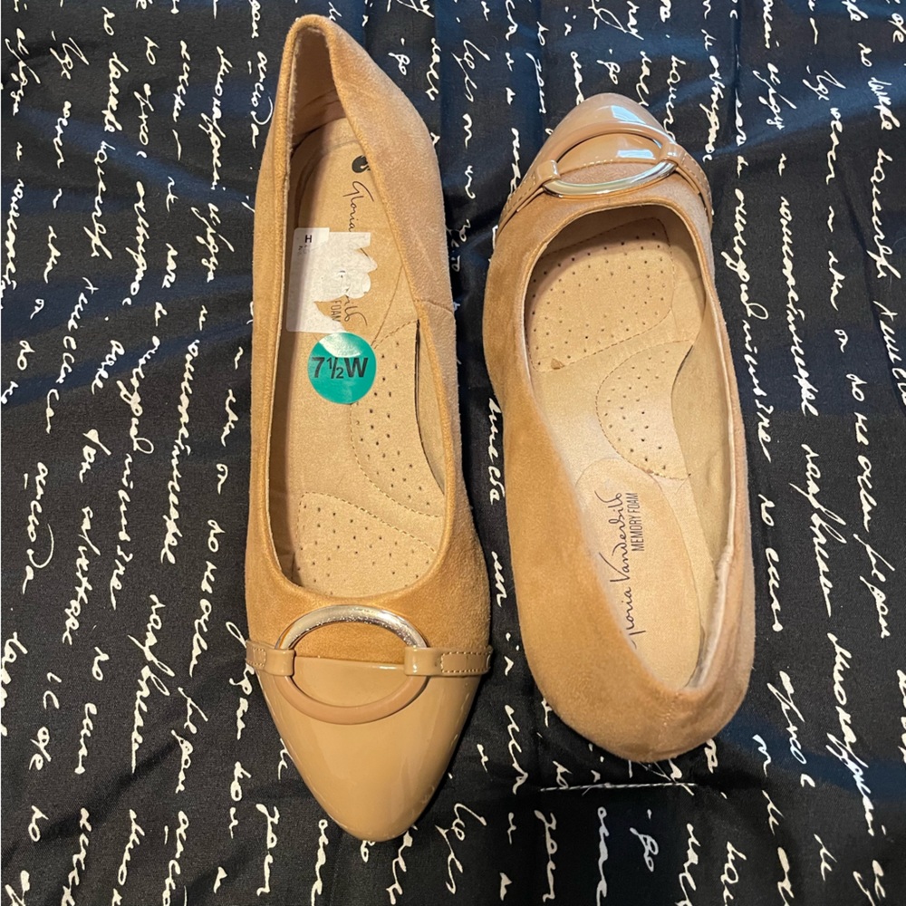 Tan suede wedges